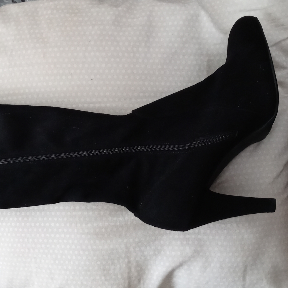 10w Lane Bryant over the knee black suede boots